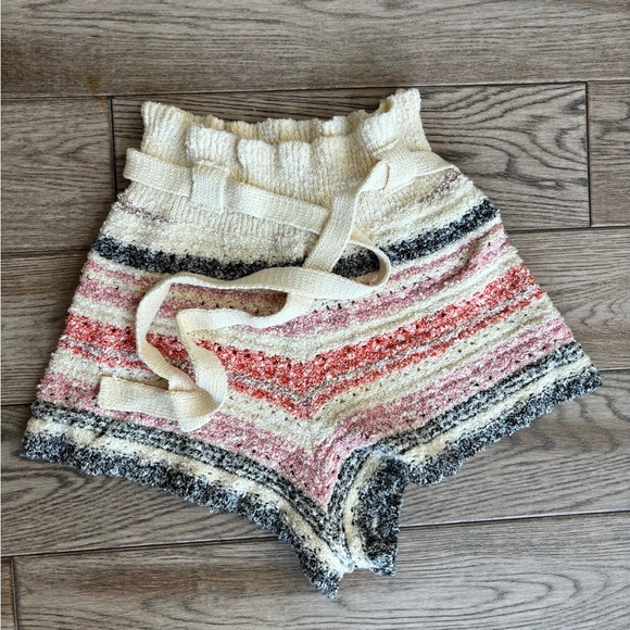 FREE PEOPLE WOMENS KNIT STRIPED CASUAL SHORTS XSmall / ivory multi - Picture 5 of 6